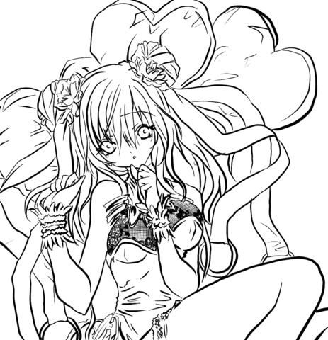 Anime Girl By Gabriela Gogonea Coloring Page